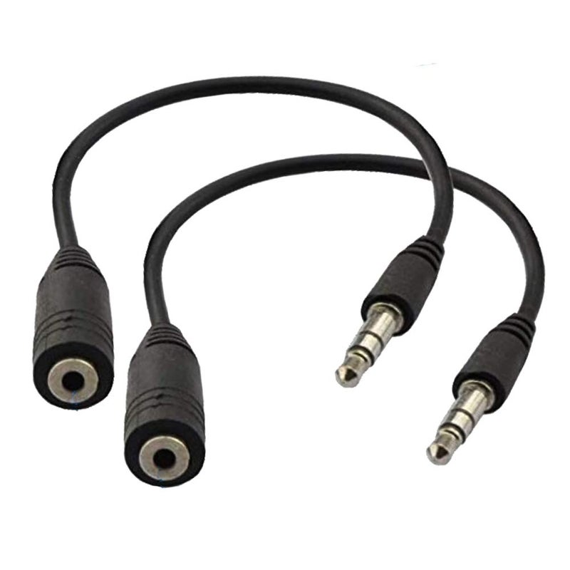 Seadream 2Pack 6 inch 3-Pole 3.5mm Male to 2.5mm Female Headset Audio Adapter Cable Extender Stereo Jack - Image 1